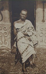 Ashanti Chief, 100 year old postcards of the past. West Africa 