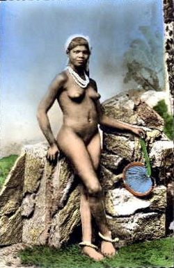 Nude, 100 year old postcards of the past. West Africa and Africa