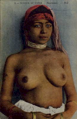 Nude, 100 year old postcards of the past. West Africa and North Africa